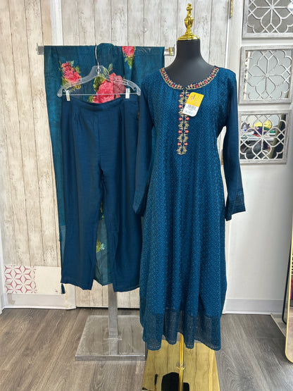 Alamzeb | chinon silk long kurtis by Kurti Connection USA