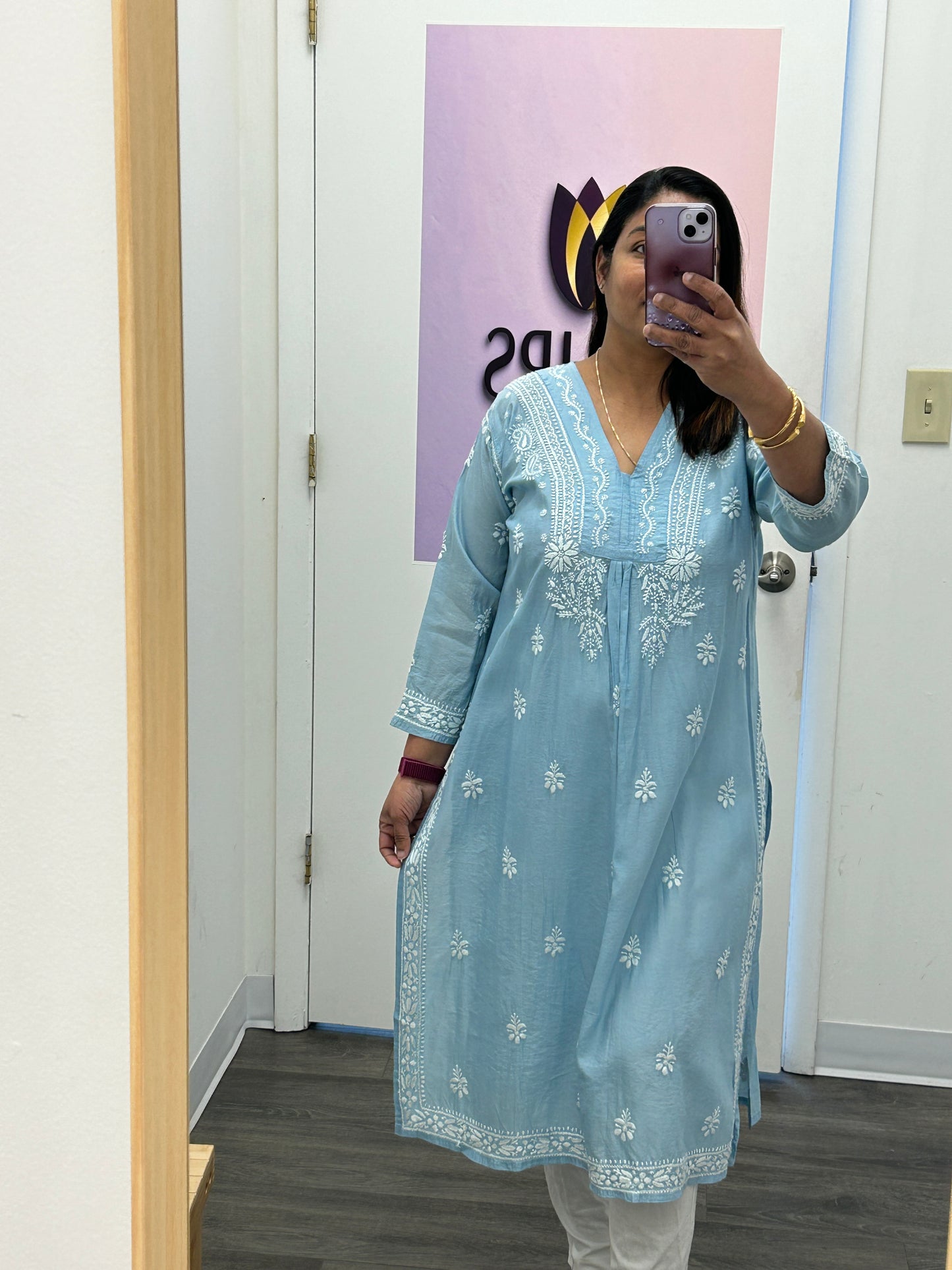 Chikankari cotton Kurti by Kurti Connection USA