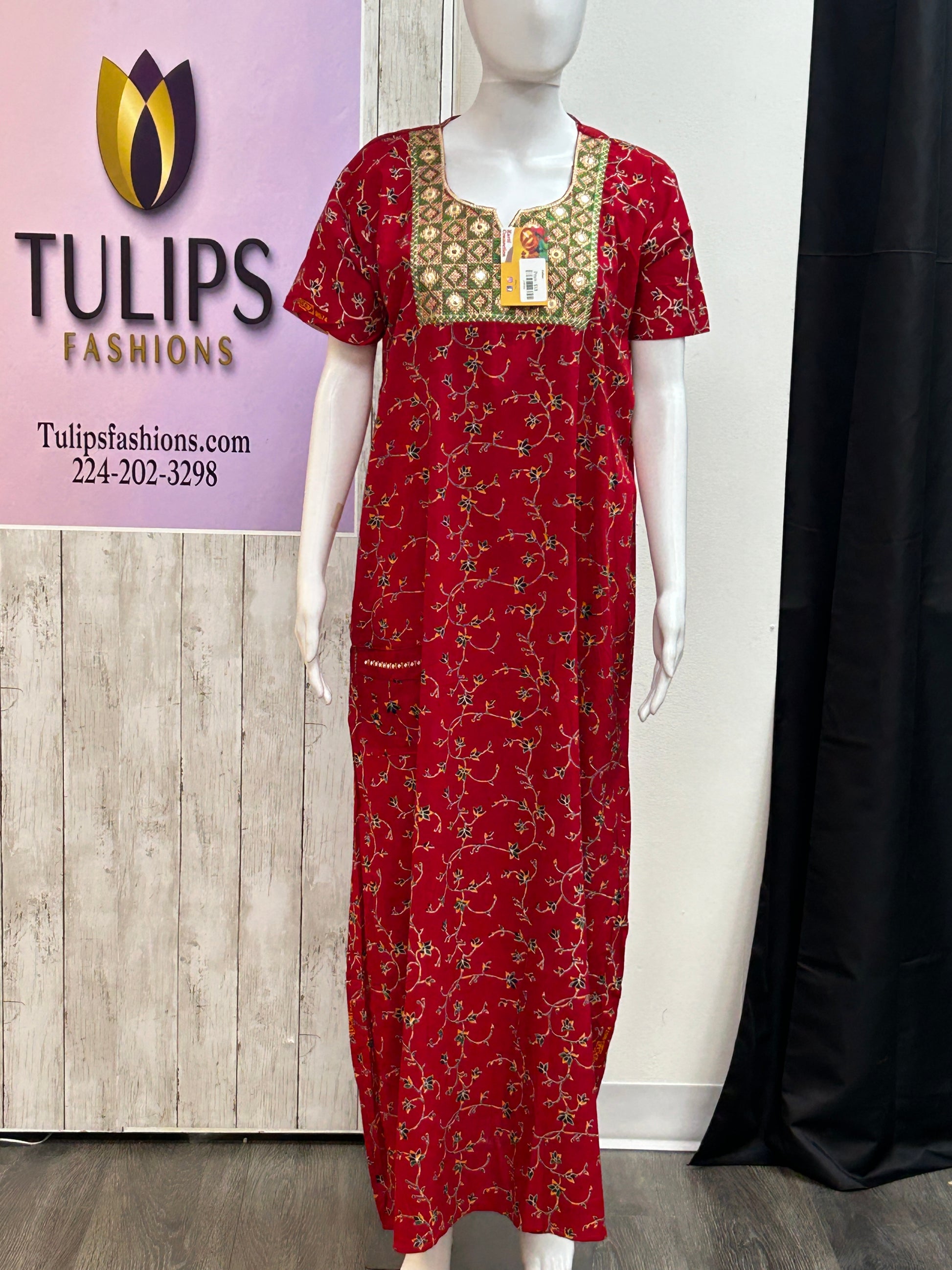 Cotton nighty | Jaipur cotton nighty by Kurti Connection USA