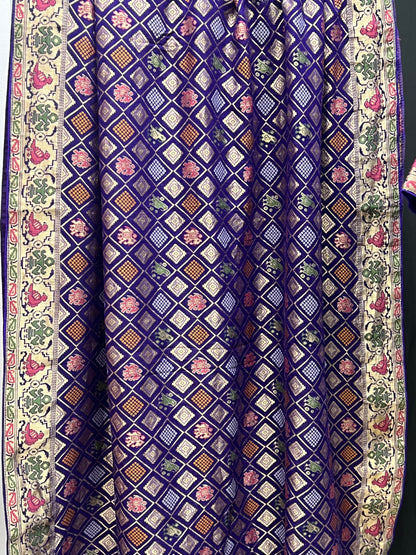 Patola bandhani saree with ready to wear blouse by Kurti Connection USA