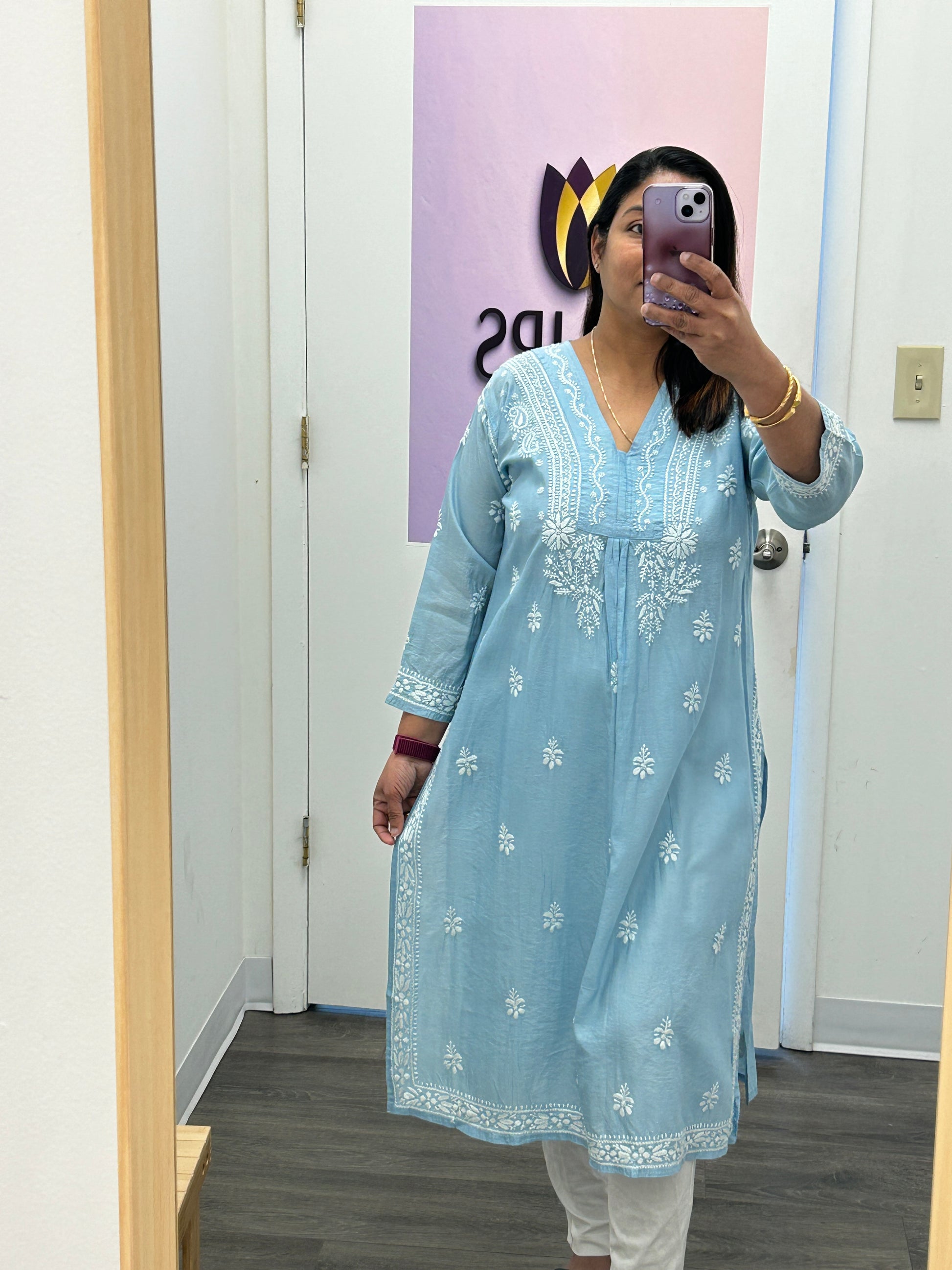 Chikankari cotton Kurti by Kurti Connection USA