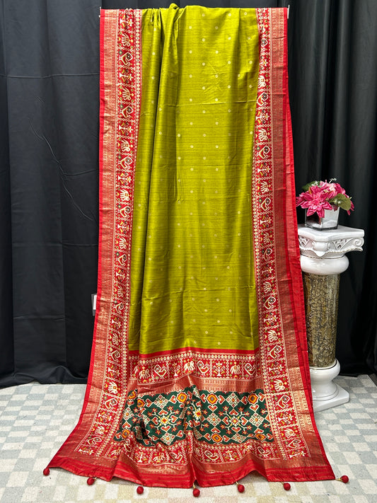Patola print saree : henna green