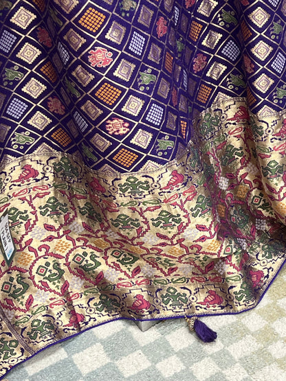 Patola bandhani saree with ready to wear blouse by Kurti Connection USA