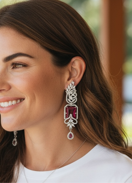 Statement earrings: AD earrings by Kurti Connection USA
