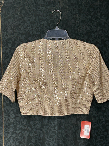 Ligh gold blouse with sequin work