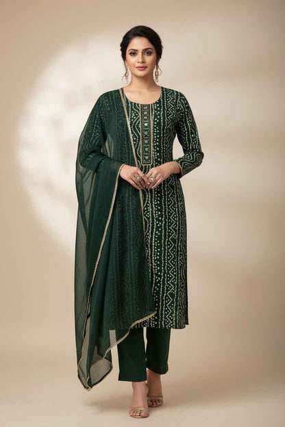 Bandhani silk kurti set