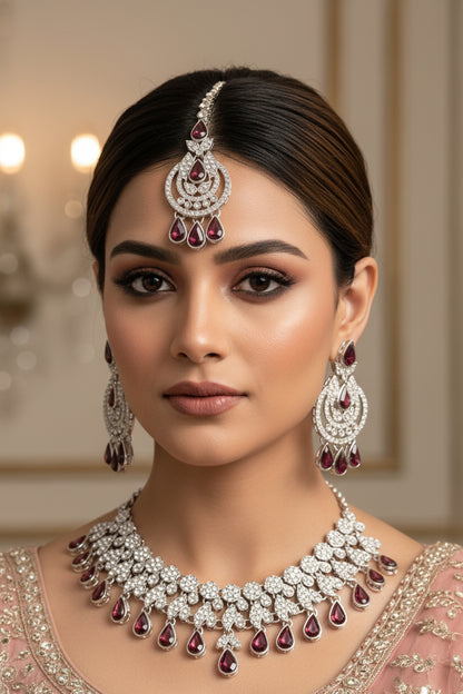 Wine wonder : necklace set by Kurti Connection USA
