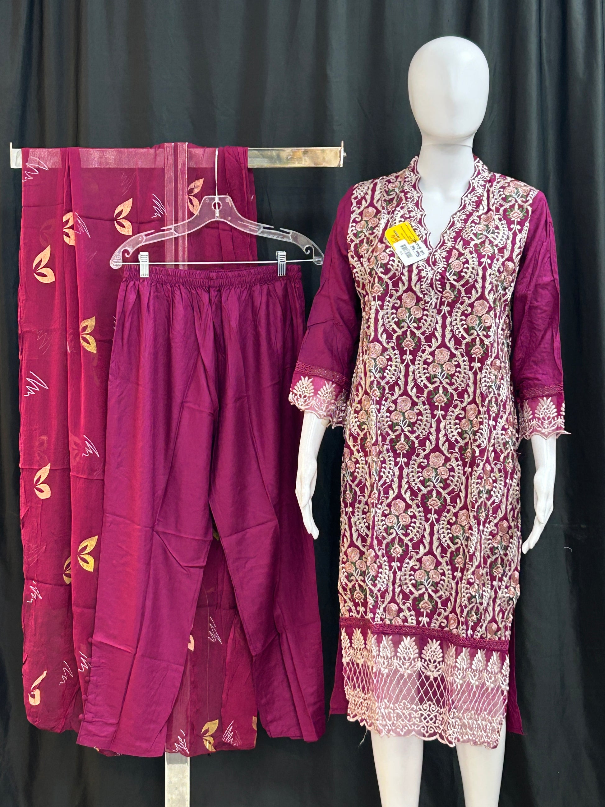 Embroidered party wear suit by Kurti Connection USA