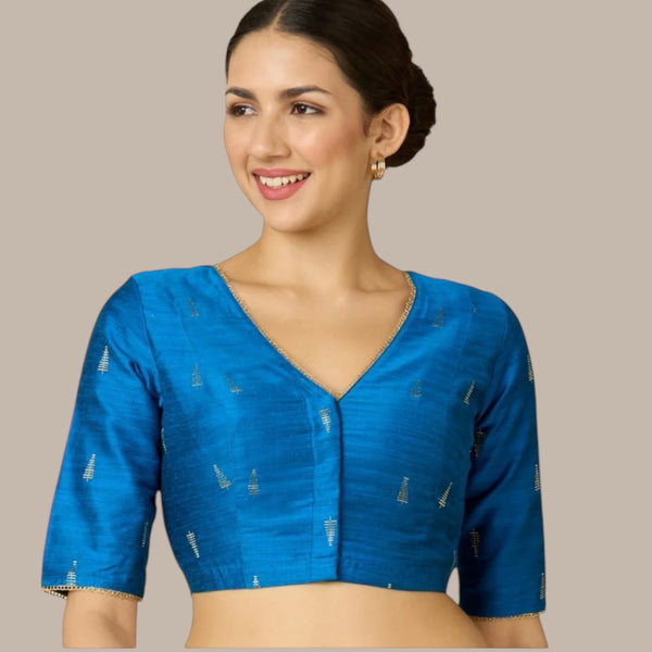 Teal blue blouse by Kurti Connection USA