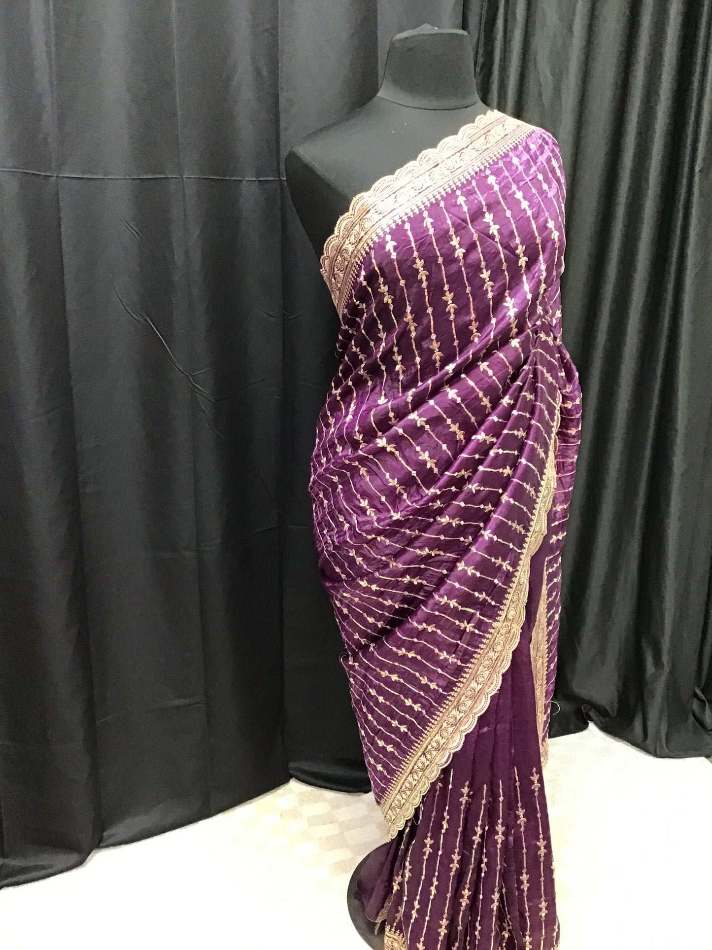Crape silk saree
