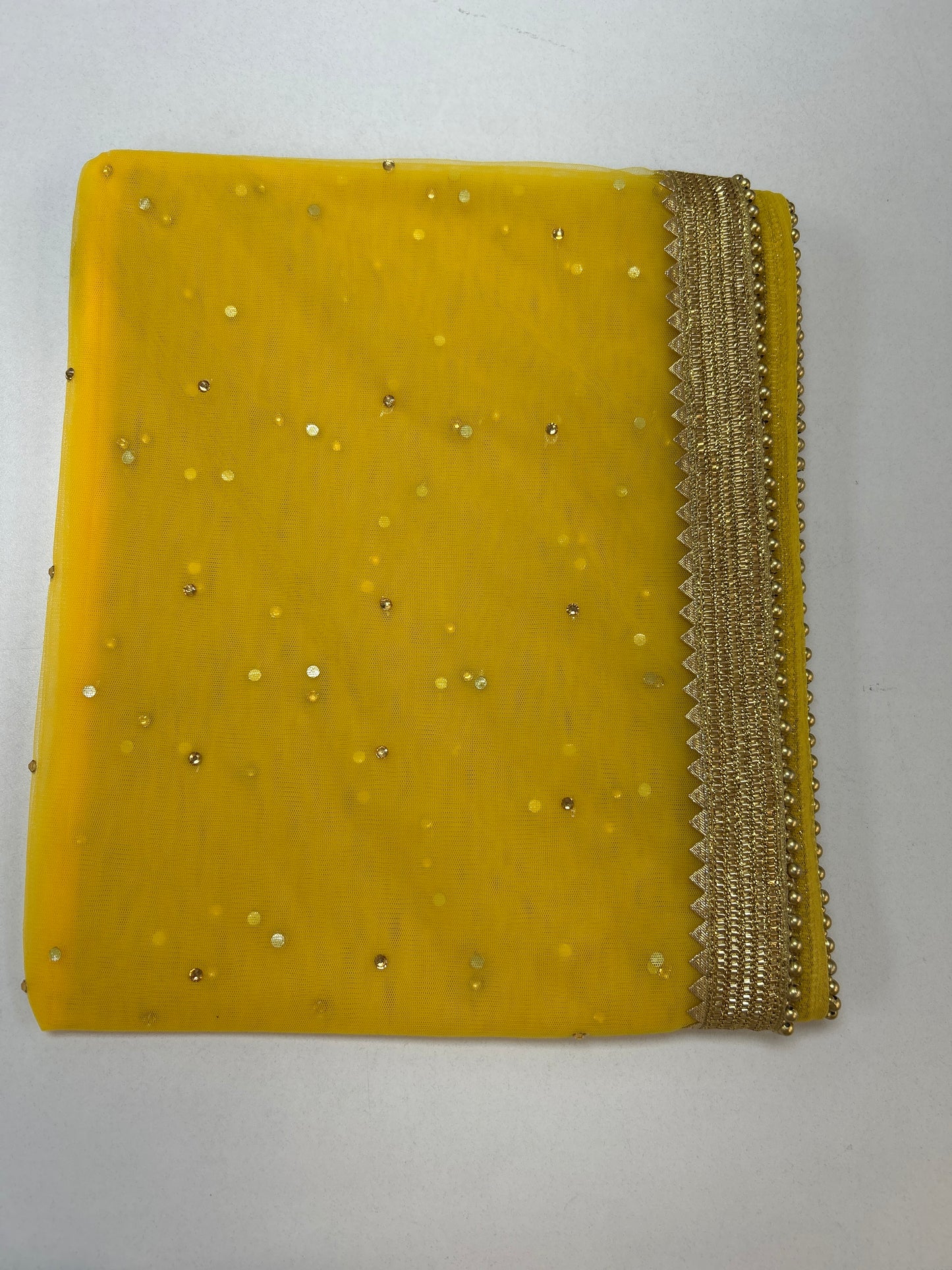 Net dupatta with heavy golden lace - Kurti Connection USA