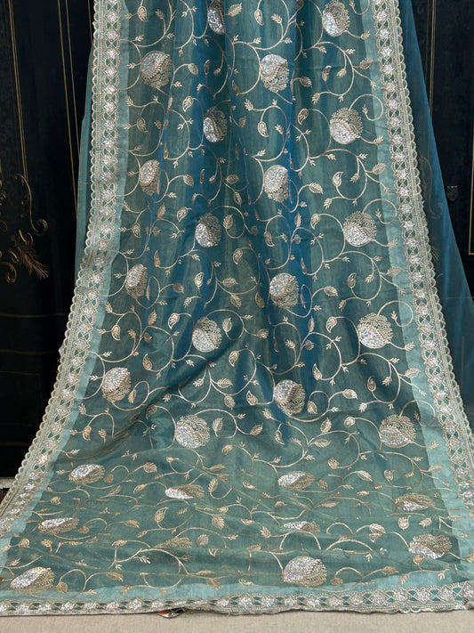 Tissue silk saree by Kurti Connection USA