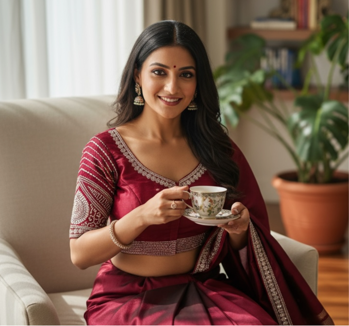 Satin silk blouses by Kurti Connection USA