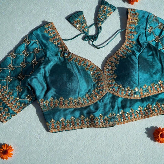 Party wear heavy work blouses by Kurti Connection USA