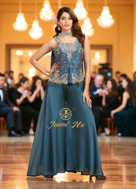 Crop top sets : party wear collection by Kurti Connection USA