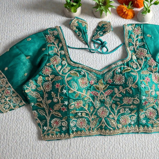 Party wear heavy work blouses by Kurti Connection USA