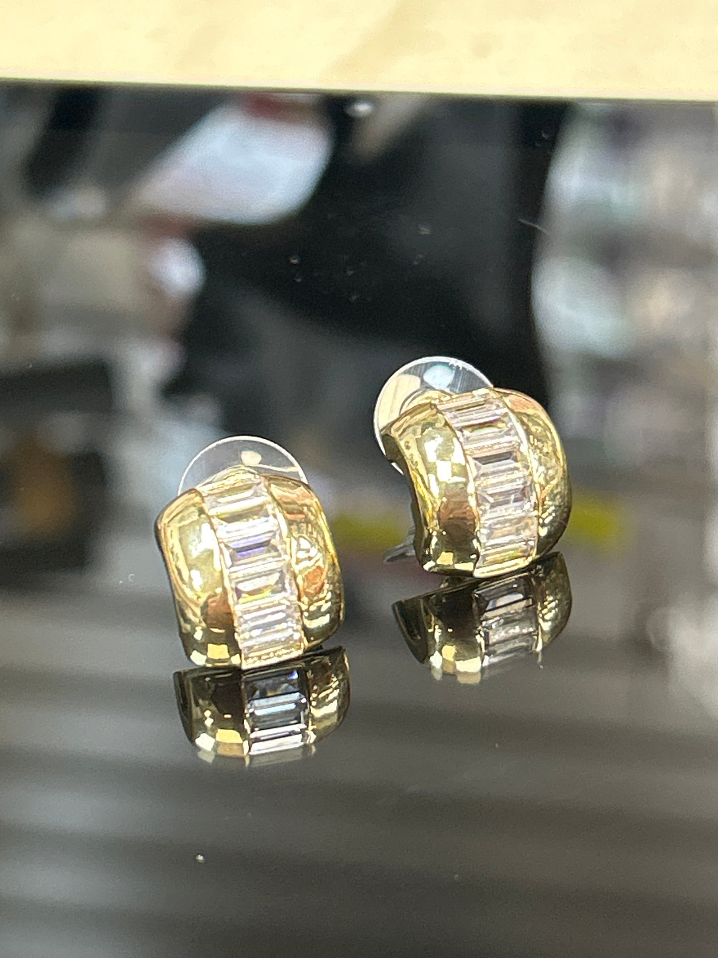 Gold tops / CZ earrings by Kurti Connection USA