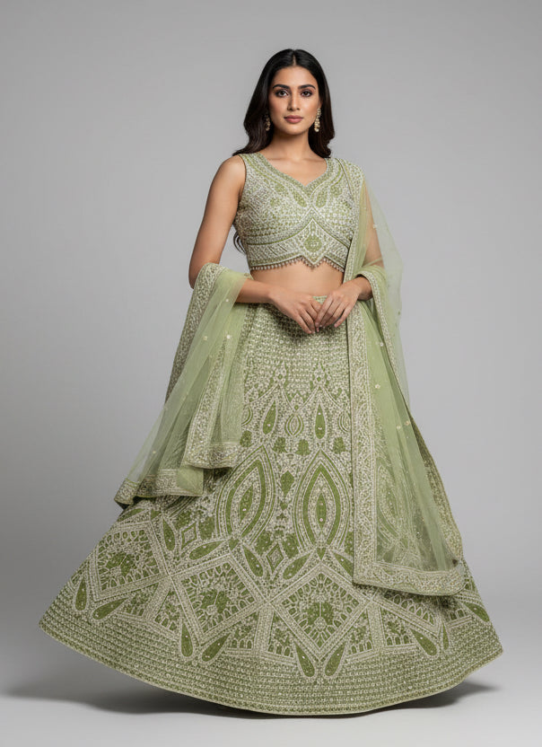 Heavy party wear lehenga Choli set by Kurti Connection USA