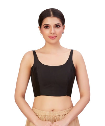 Black sleeveless blouse by Kurti Connection USA
