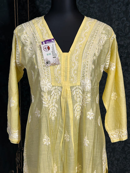 Modal silk chikankari kurti by Kurti Connection USA