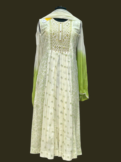 Chanderi silk long kurti set by Kurti Connection USA