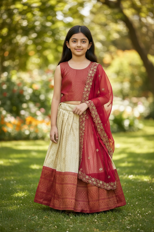 Girls Lehenga Choli - Kids Festive Wear Set by Kurti Connection USA