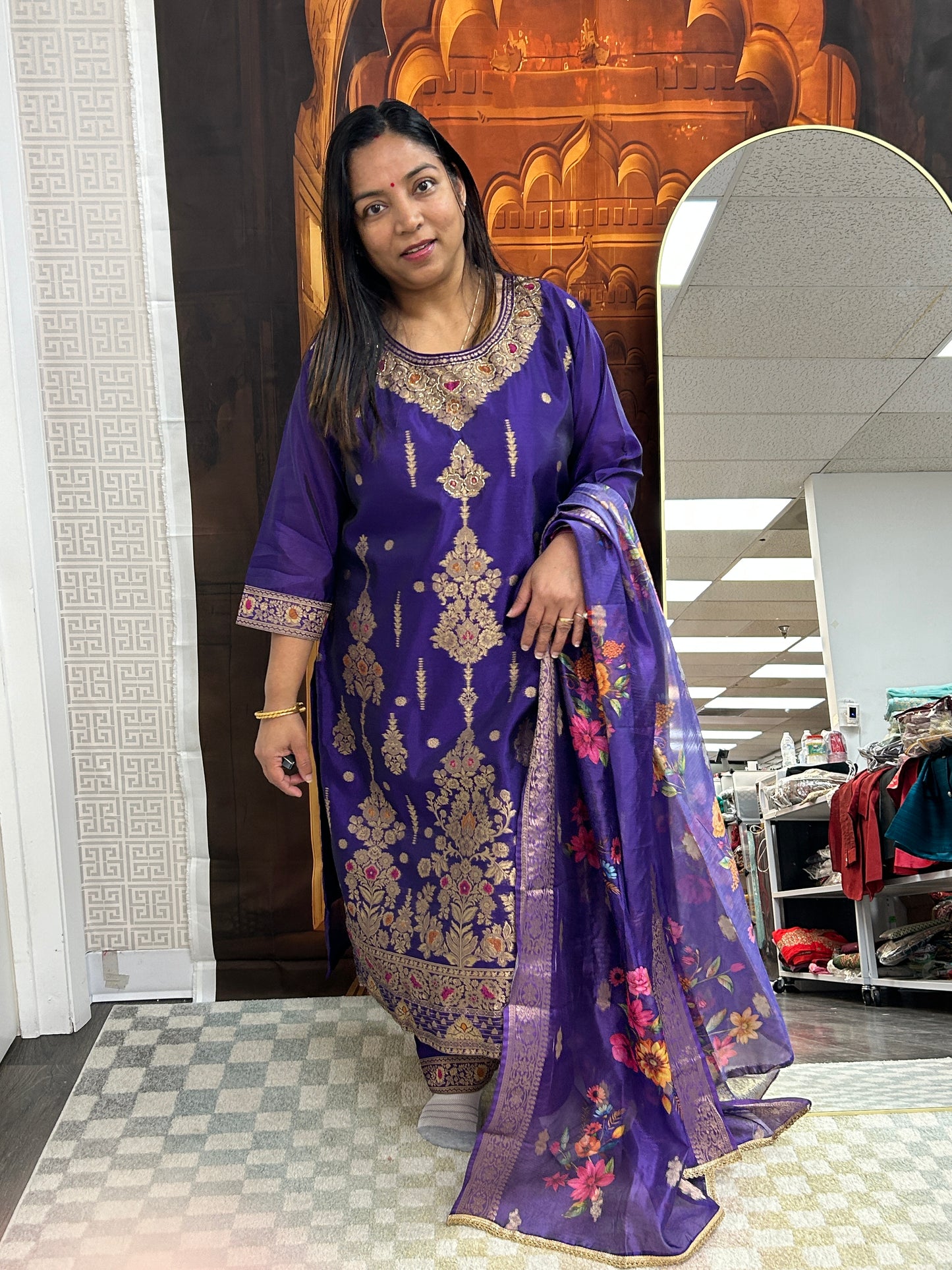 Banarasi silk salwar suit by Kurti Connection USA