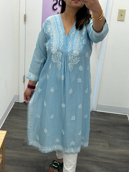 Chikankari cotton Kurti by Kurti Connection USA