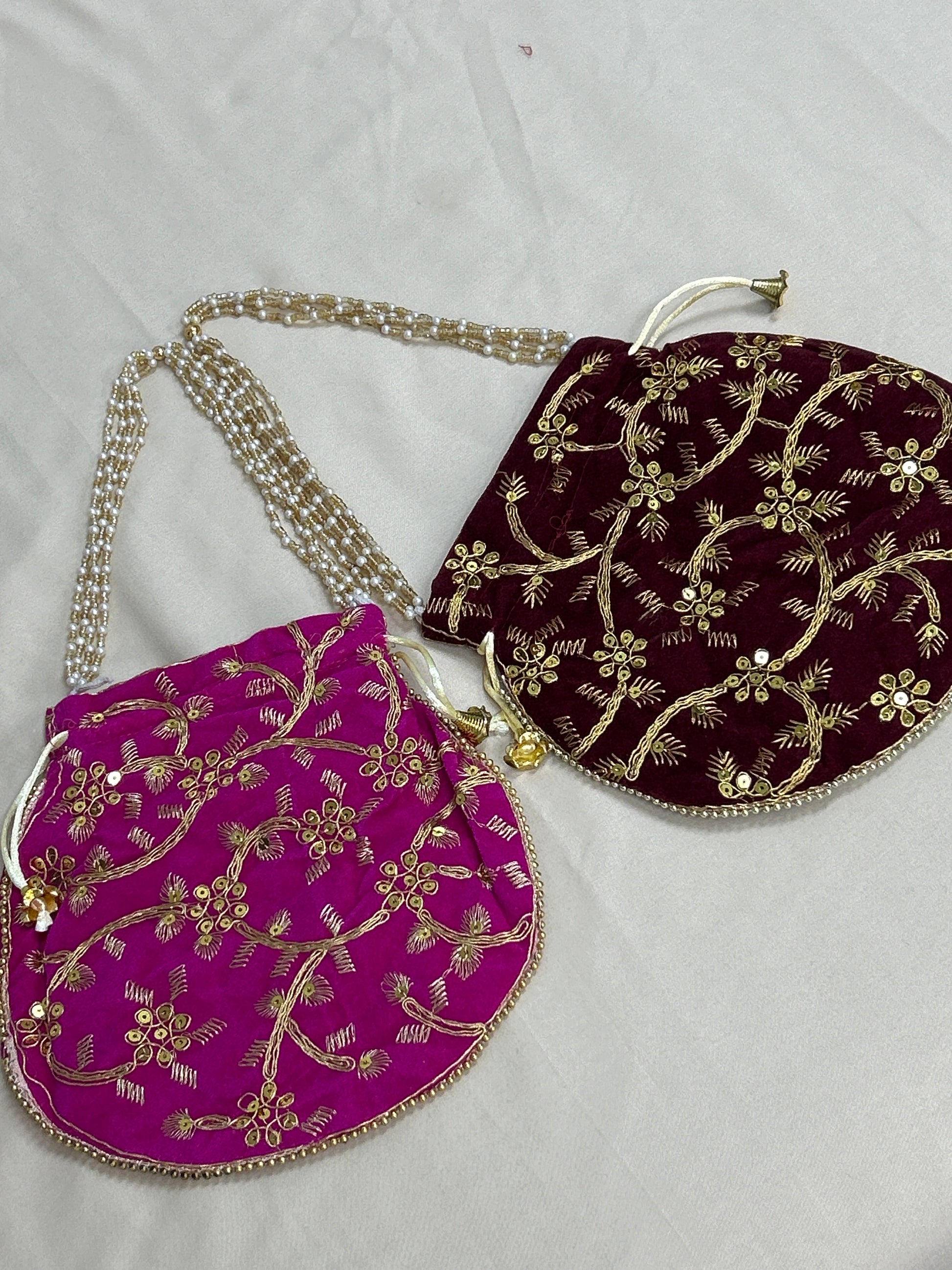 Embroidered potli bags by Kurti Connection USA