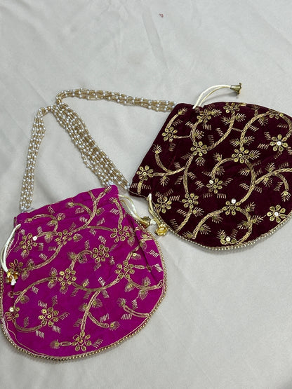 Embroidered potli bags by Kurti Connection USA