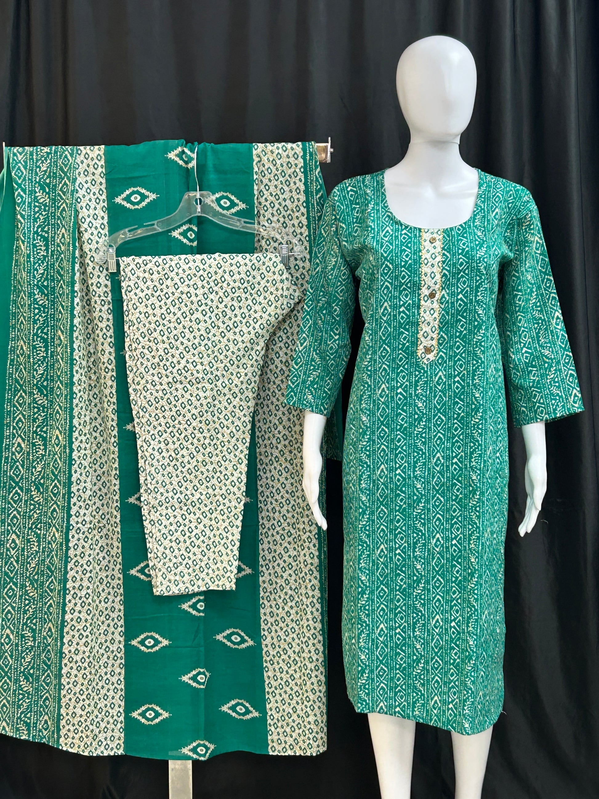 Cotton salwar suit / printed salwar suit by Kurti Connection USA