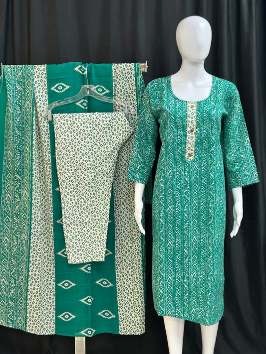 Cotton salwar suit / printed salwar suit by Kurti Connection USA