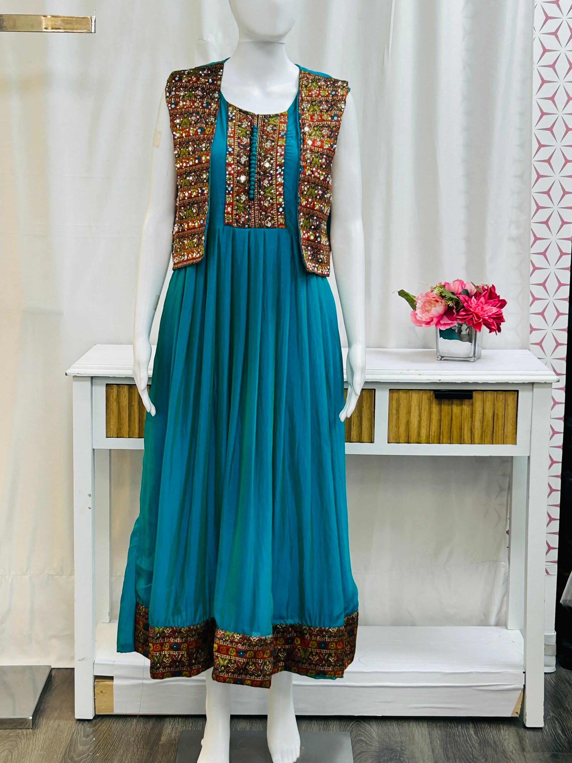 Silk long kurti by Kurti Connection USA
