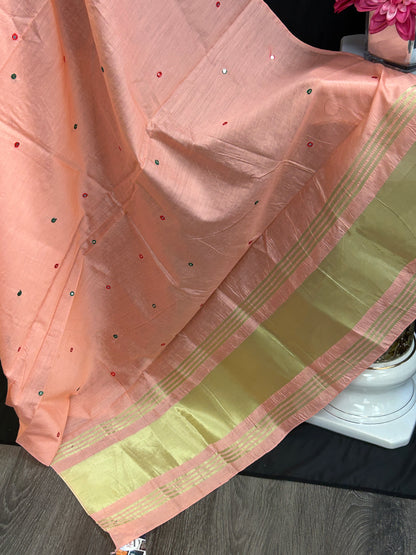 Cotton silk dupatta with small mirrors by Kurti Connection USA