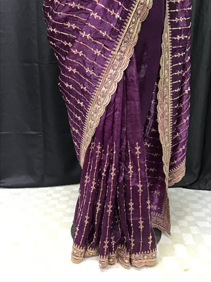 Crape silk saree