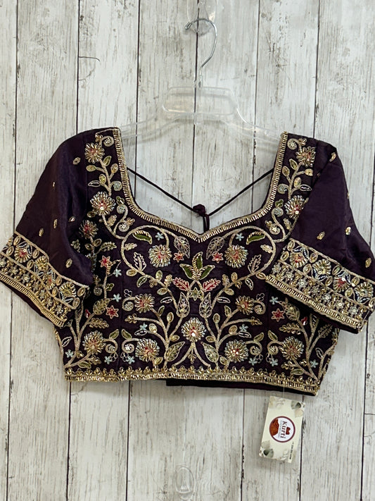Dark purple tissue silk blouse by Kurti Connection USA