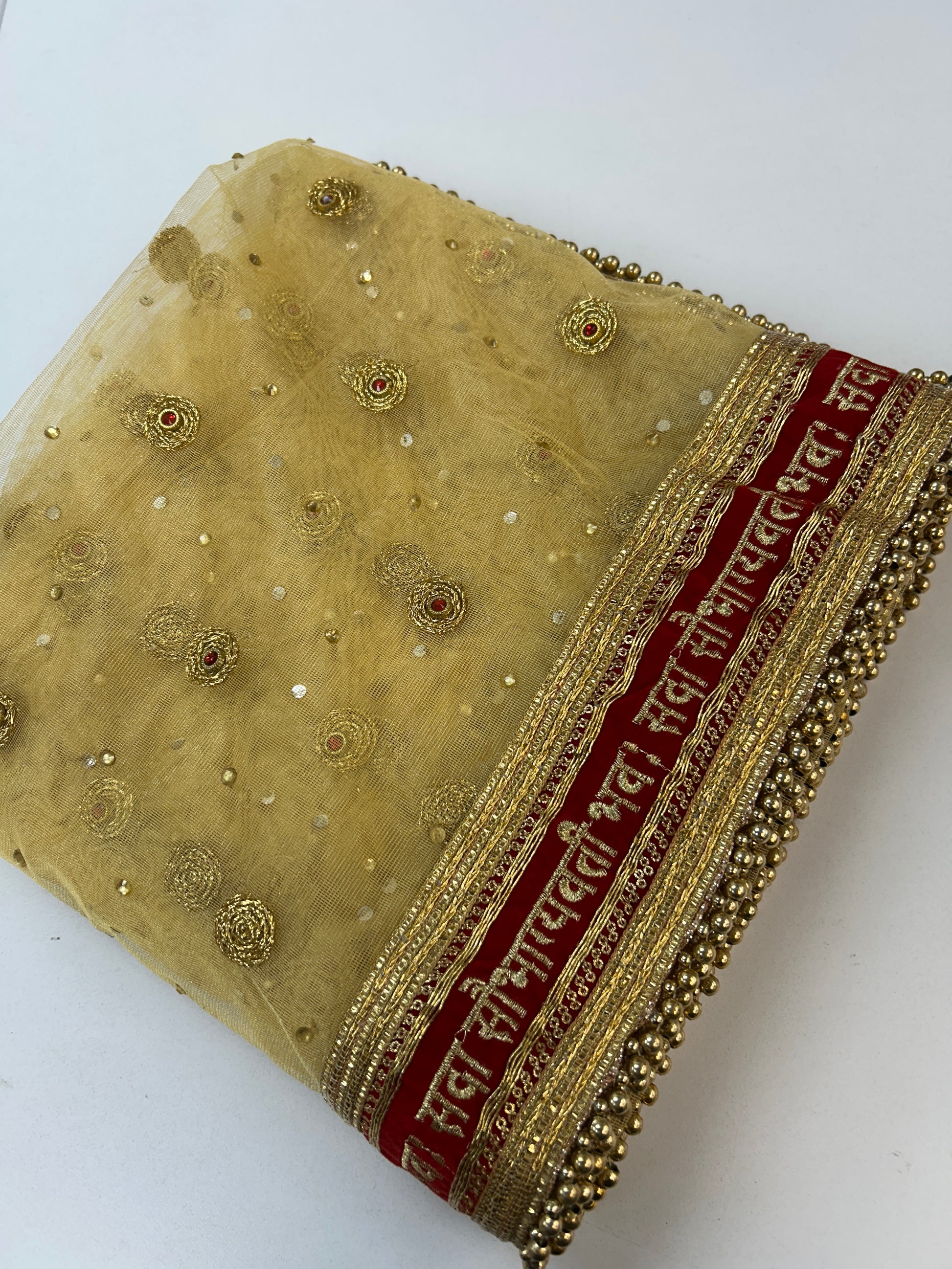 Bridal dupatta | golden dupatta for bridal lehenga/ saree by Kurti Connection USA