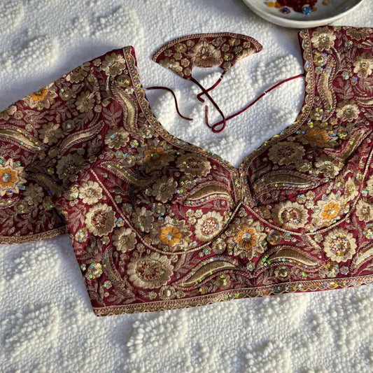 Party wear heavy work blouses by Kurti Connection USA