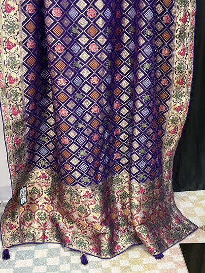 Patola bandhani saree with ready to wear blouse by Kurti Connection USA