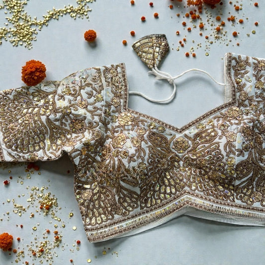 Party wear heavy work blouses by Kurti Connection USA