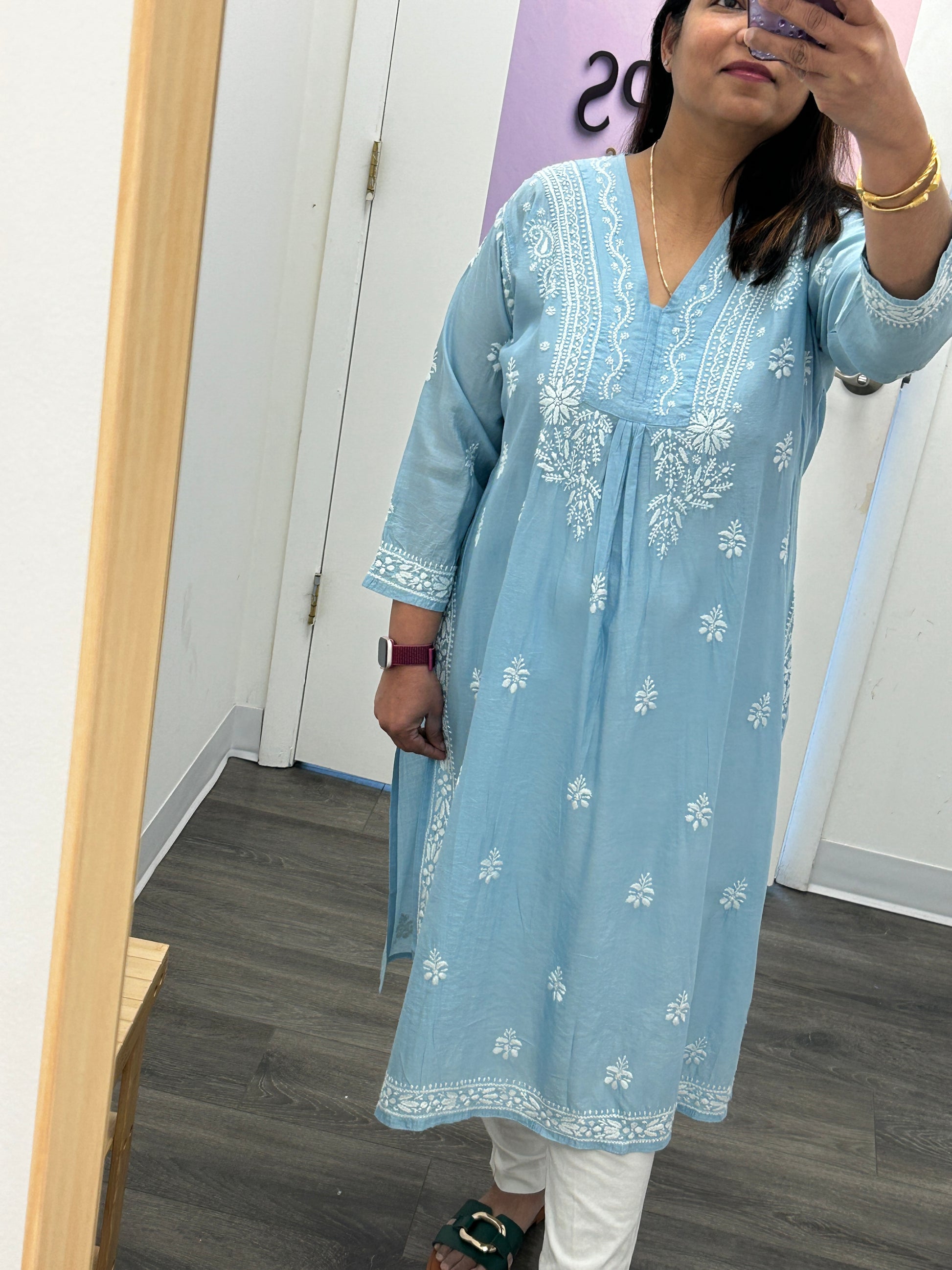 Chikankari cotton Kurti by Kurti Connection USA