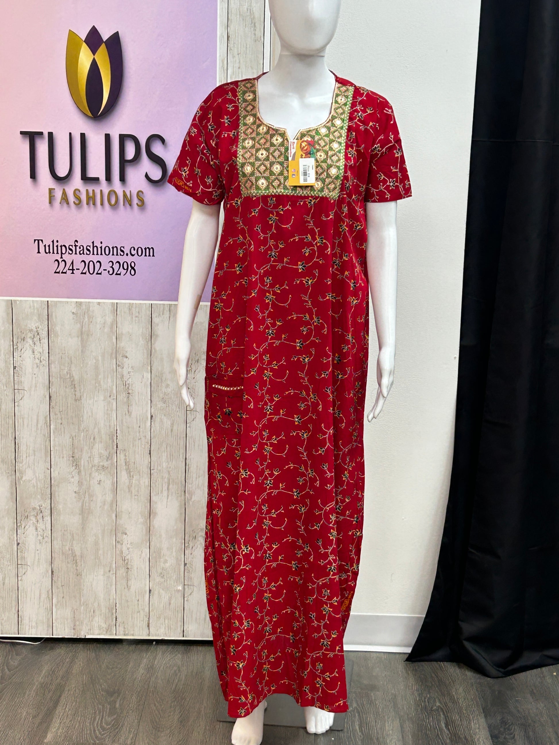 Cotton nighty | Jaipur cotton nighty by Kurti Connection USA