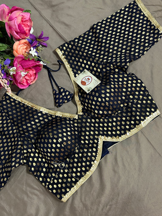 Dark blue silk blouse
