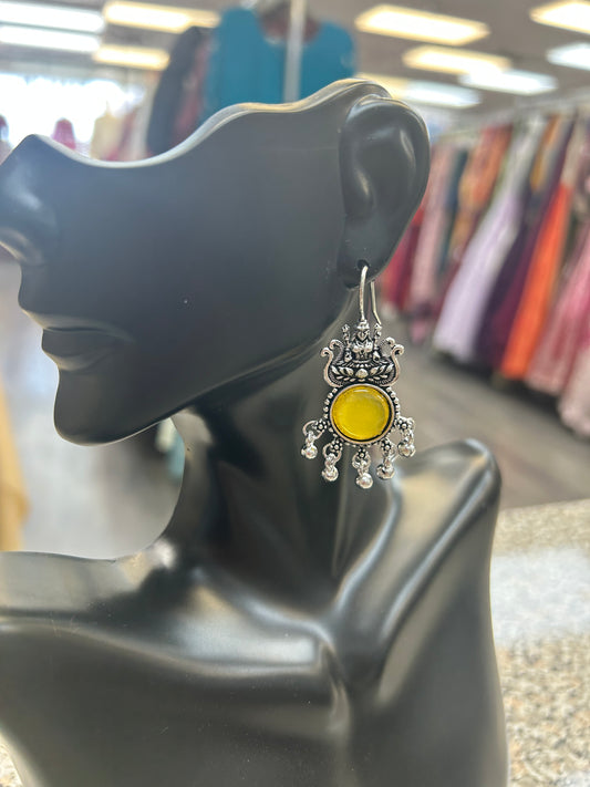 Oxidized Lakshmi ear rings