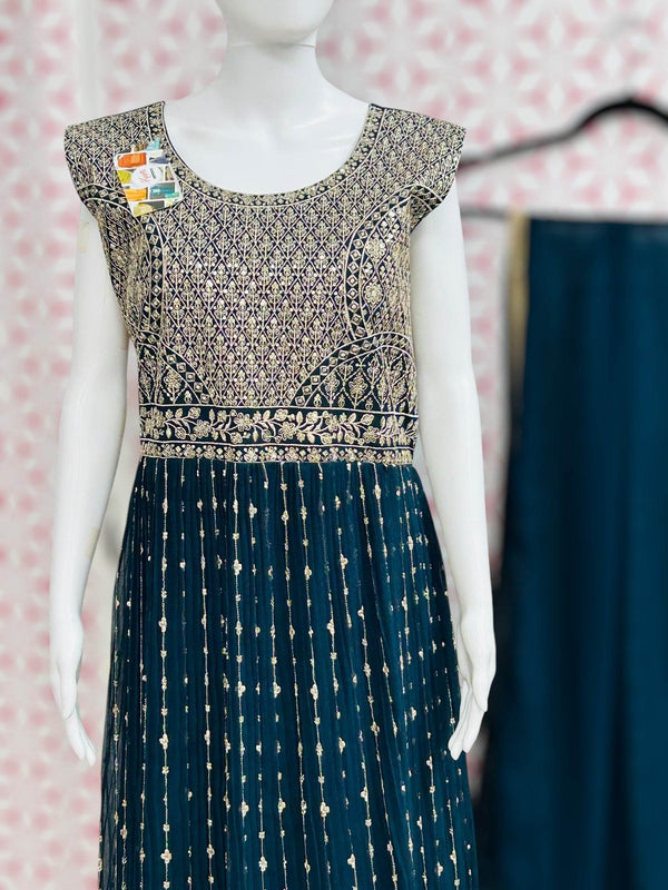 Party wear long gown | chiffon long dress - Kurti Connection USA
