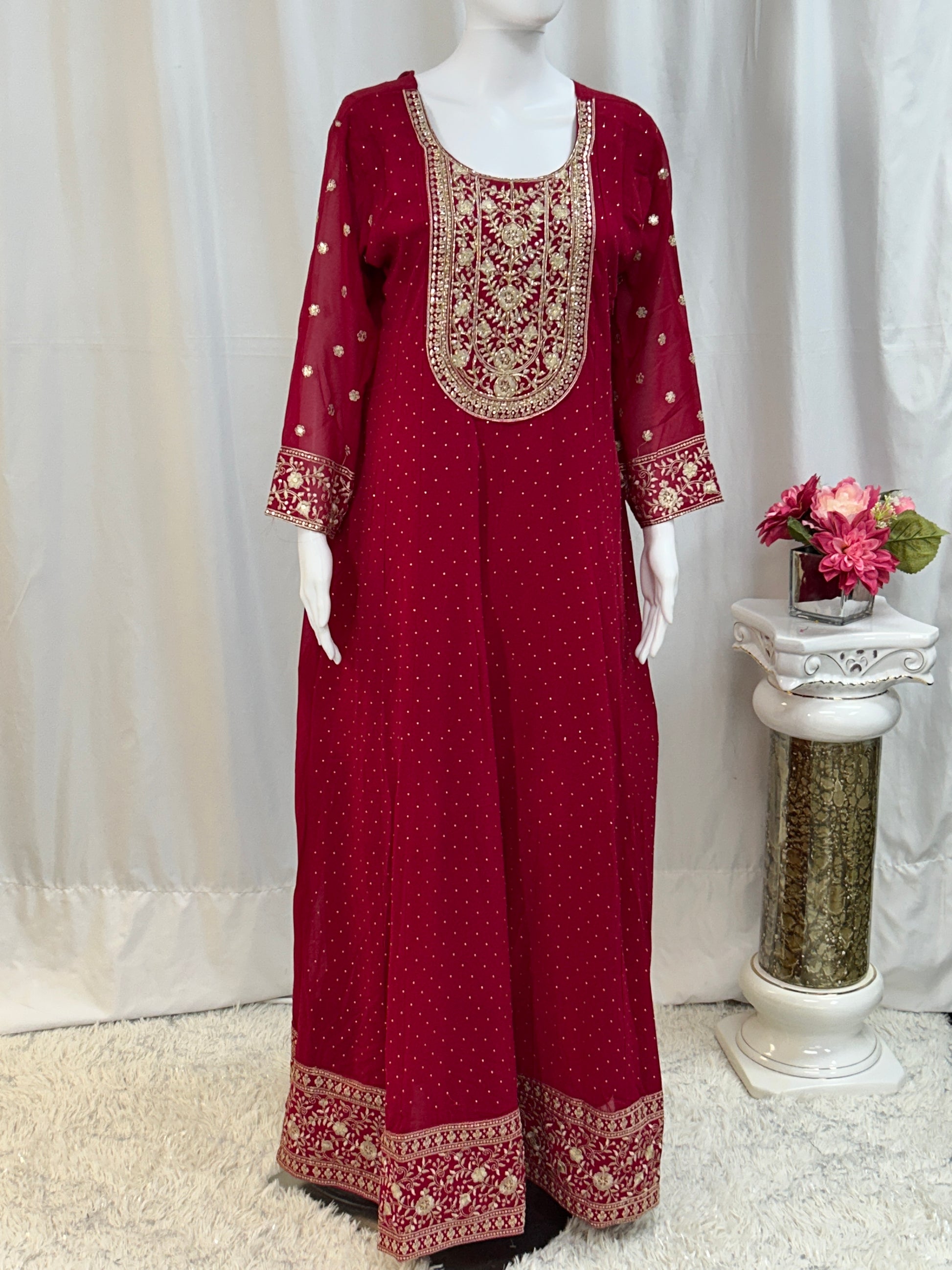 Georgette long gown - Kurti Connection USA