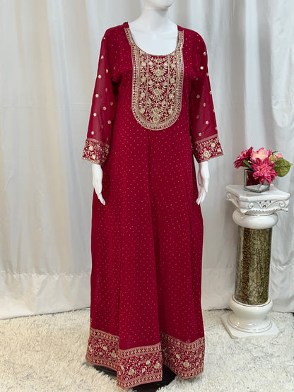 Georgette long gown - Kurti Connection USA