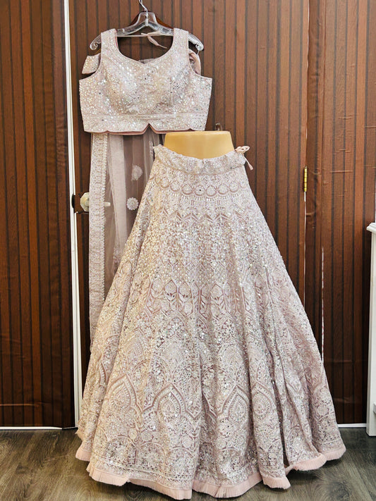 Blush pink lehenga Choli set - Kurti Connection USA