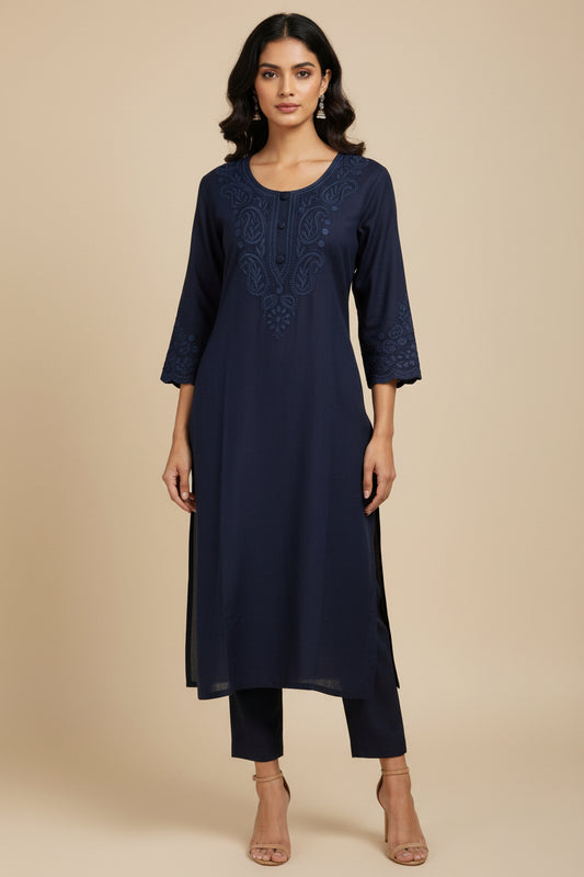 Chikankari Kurti (pant not included) by Kurti Connection USA