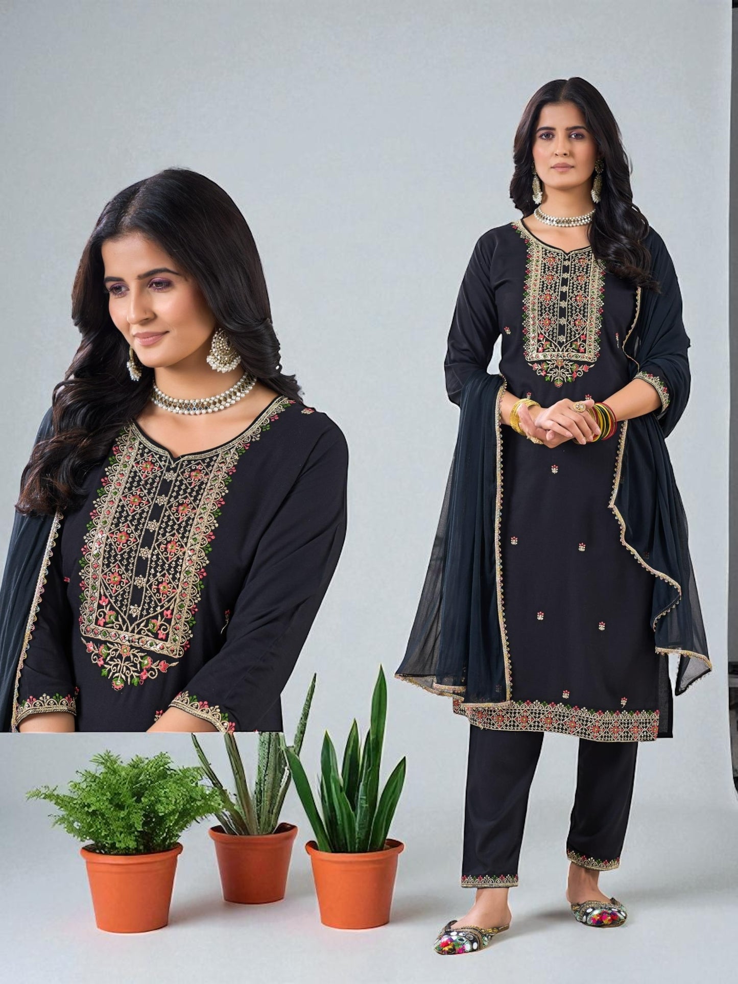 Modal silk Kurti set - Kurti Connection USA